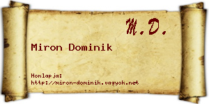 Miron Dominik névjegykártya
